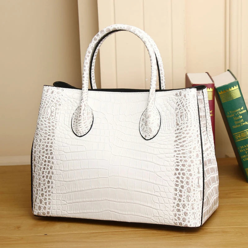 Women Genuine Leather Bag Cowhide Leather Crocodile Pattern Women's handbags Luxury Designer bags