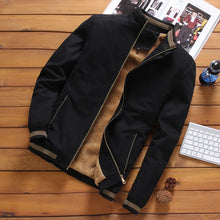 画像をギャラリービューアに読み込む, Autumn Winter Fleece Jacket Men Coat Jackets Solid Color Fashion Casual Coat Khaki Black Military Baseball Coats Clothing