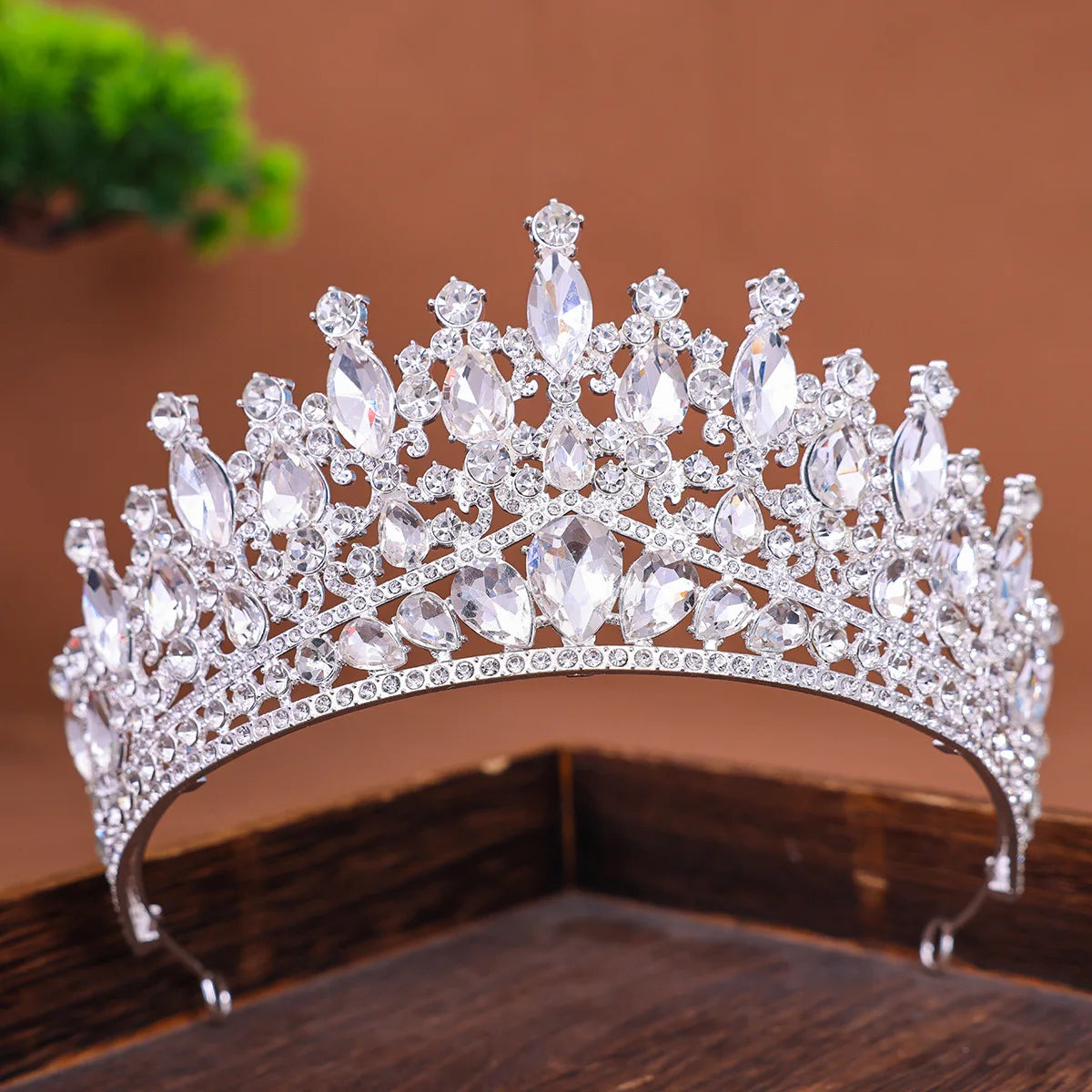 Silver Color Crowns and Tiaras Wedding Hair Accessories For Women Crown For Bridal Crystal Rhinestone Diadema Tiaras Bride Crown