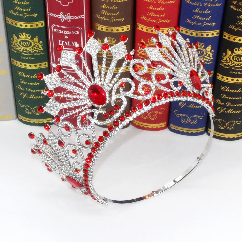 Miss Supranational Big Crystal Geometric Bridal Crown Rhinestone Beauty Pageant Headdress Wedding Dress Hair Jewelry Accessories - EUFASHIONBAGS