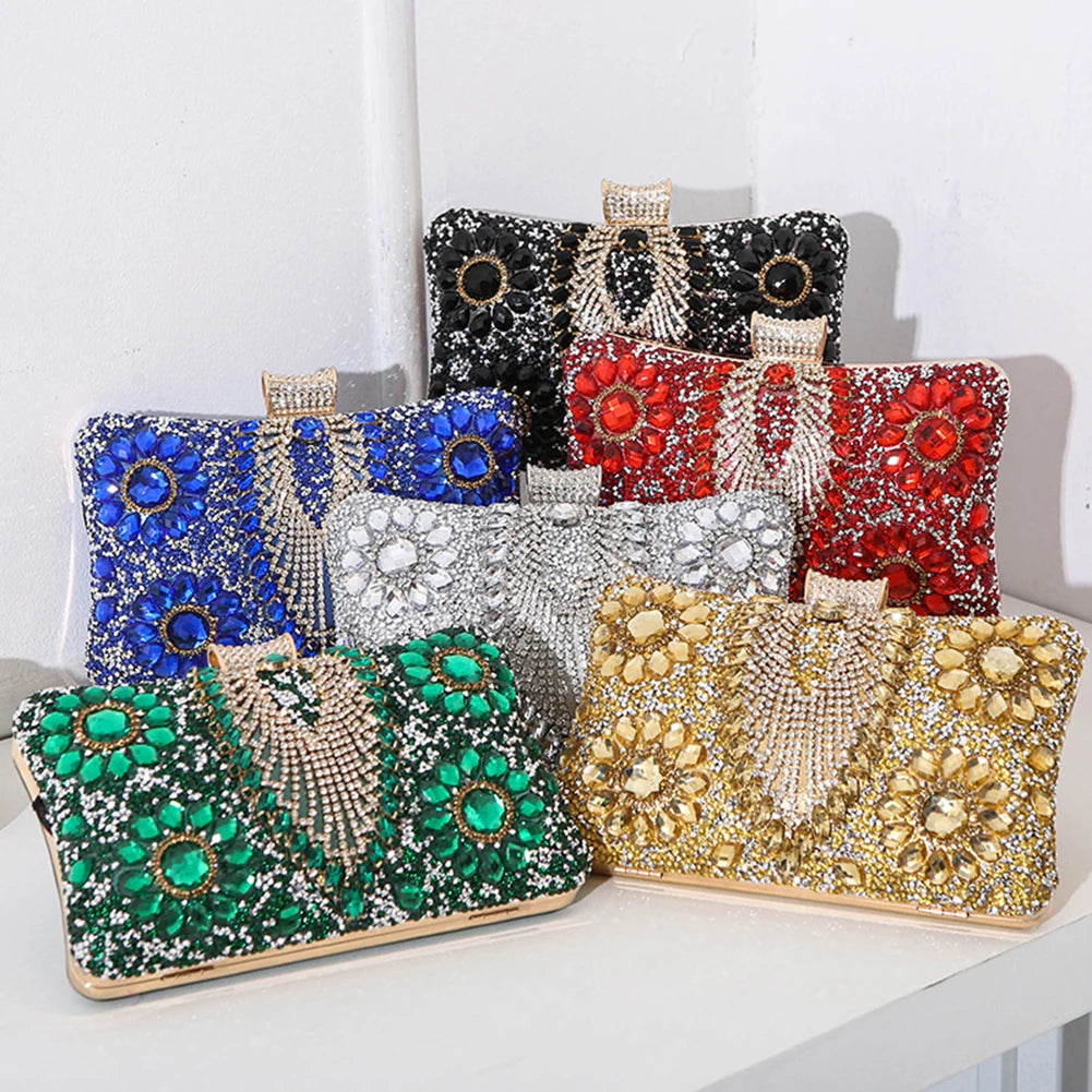 Women Diamonds Evening Bags Rhinestones Small Luxury Clutch Glitter Evening Bags for Parties Wedding Clubs