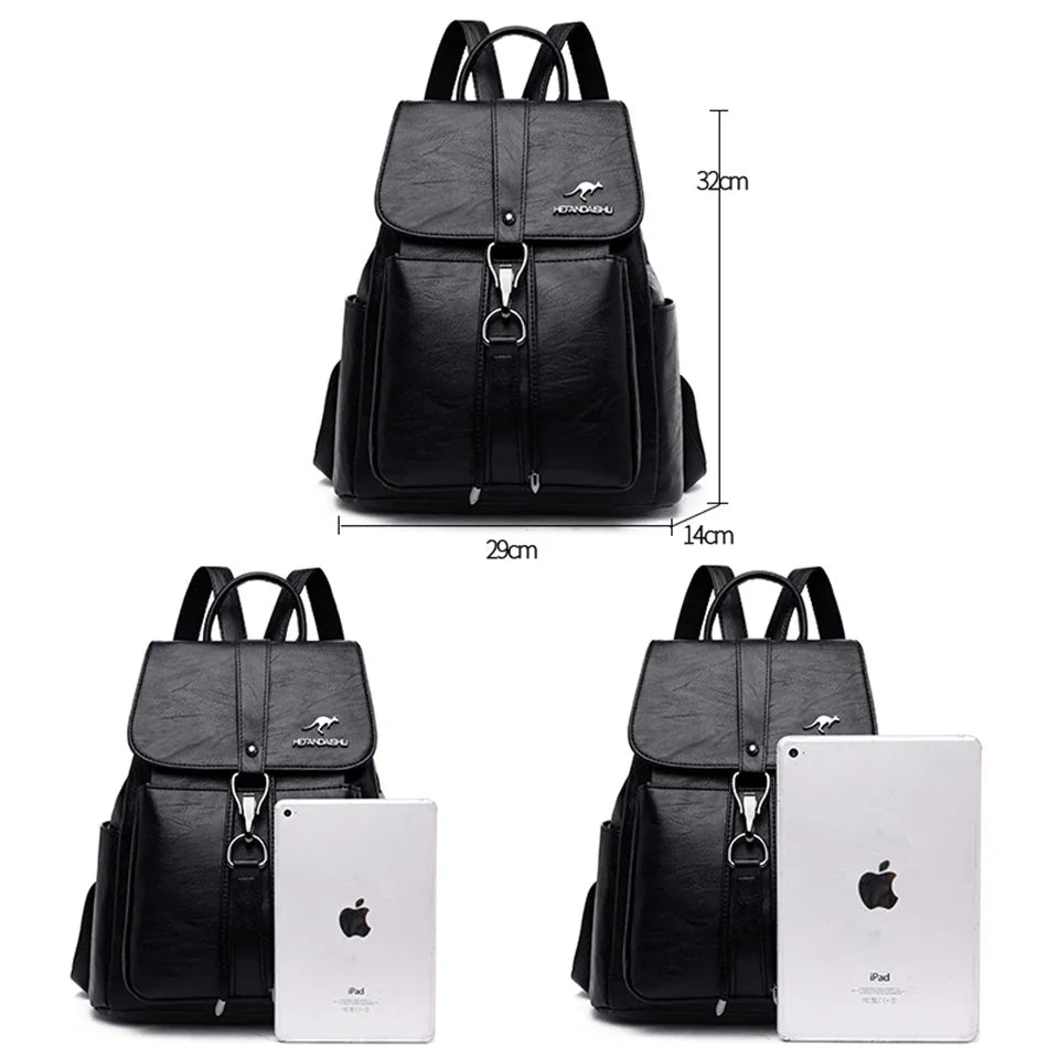 Luxury Women Backpack Soft Leather Backpacks for Teenage Girls Female School Shoulder Bags