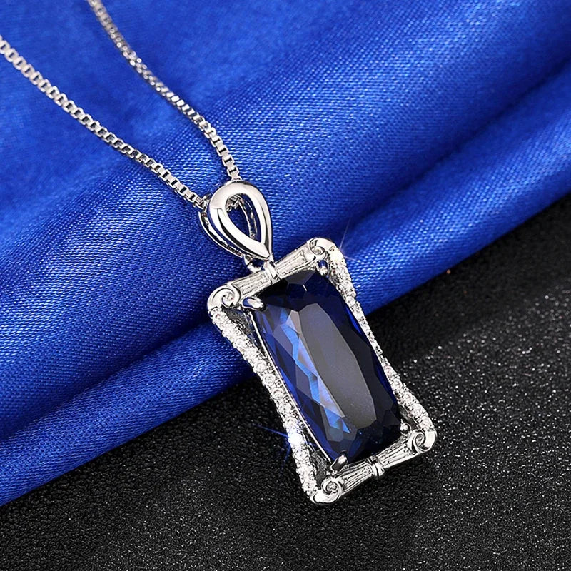 Trendy Sparkling Cubic Zirconia Pendant Necklace for Women Modern All-matching Finger Accessories Exquisite Party Jewelry