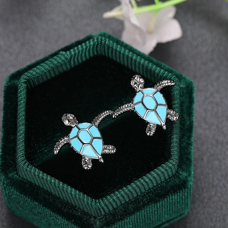 Cute Funny Stud Earrings Lovely Sea Turtle Design Piercing Party Jewelry for Women Daily Wear Sweet Girls Ear Accessories - EUFASHIONBAGS