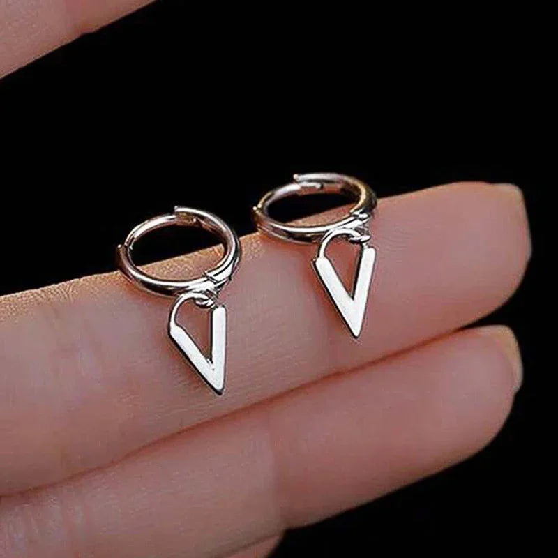 V Shaped Designed Drop Earrings for Women Glossy Versatile Accessories Aesthetic Modern Party Office Jewelry