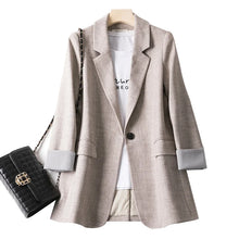 Cargar imagen en el visor de la galería, Fashion Business Plaid Suits Women Work Office Ladies Long Sleeve Spring Casual Blazer 2022 New Jackets for Women Coats