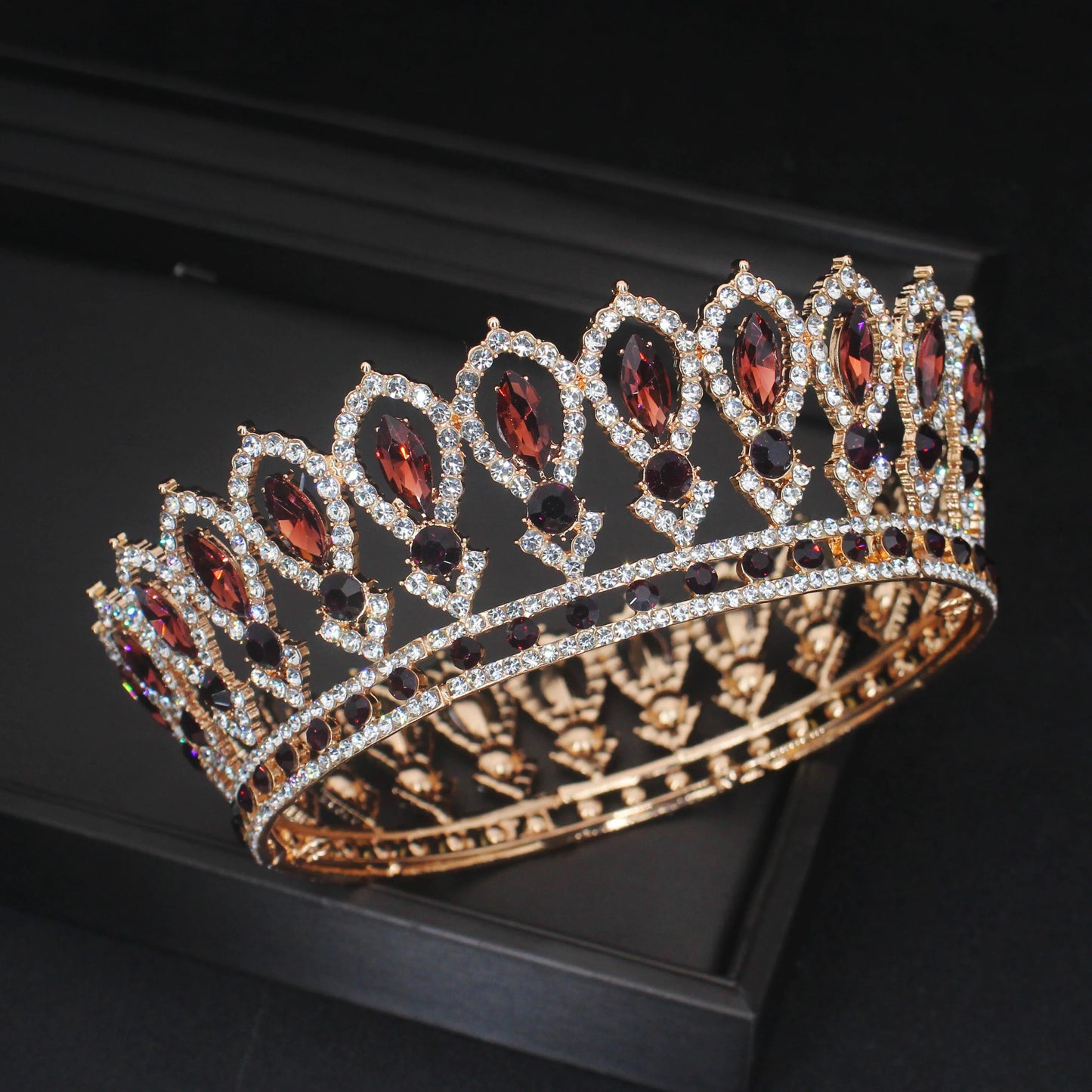 Luxury Crystal Tiaras and Crowns Queen Bride Diadem Wedding Bridal Headpiece For Women Hair Jewelry Accessories - EUFASHIONBAGS