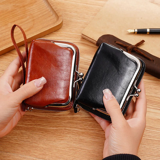 Vintage Women's Wallets Portable Mini Card Holders Coin Small Change Storage Bag Women Zipper Money Clip Girls Handbag