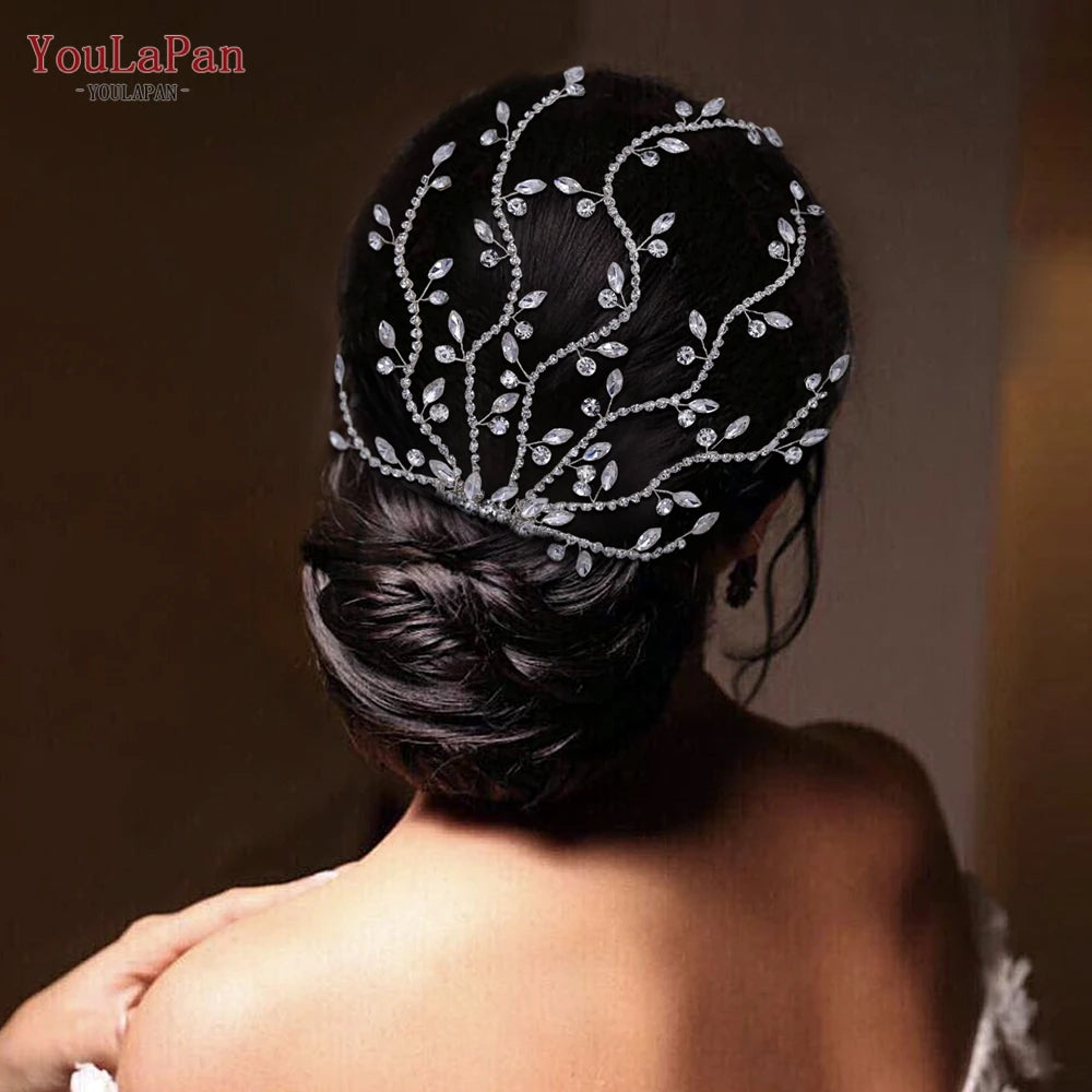 Fashion Bridal Tiara Rhinestone Wedding Head Piece Bride Side Comb Wedding Hair Accessories Women Girl Headwear - EUFASHIONBAGS