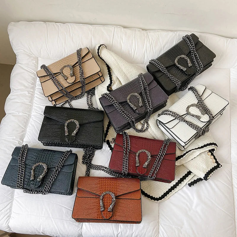 Women's 2025 Chic Mini Square Crossbody Bag with Chain Strap PU Leather  designer bag  crossbody bags for women