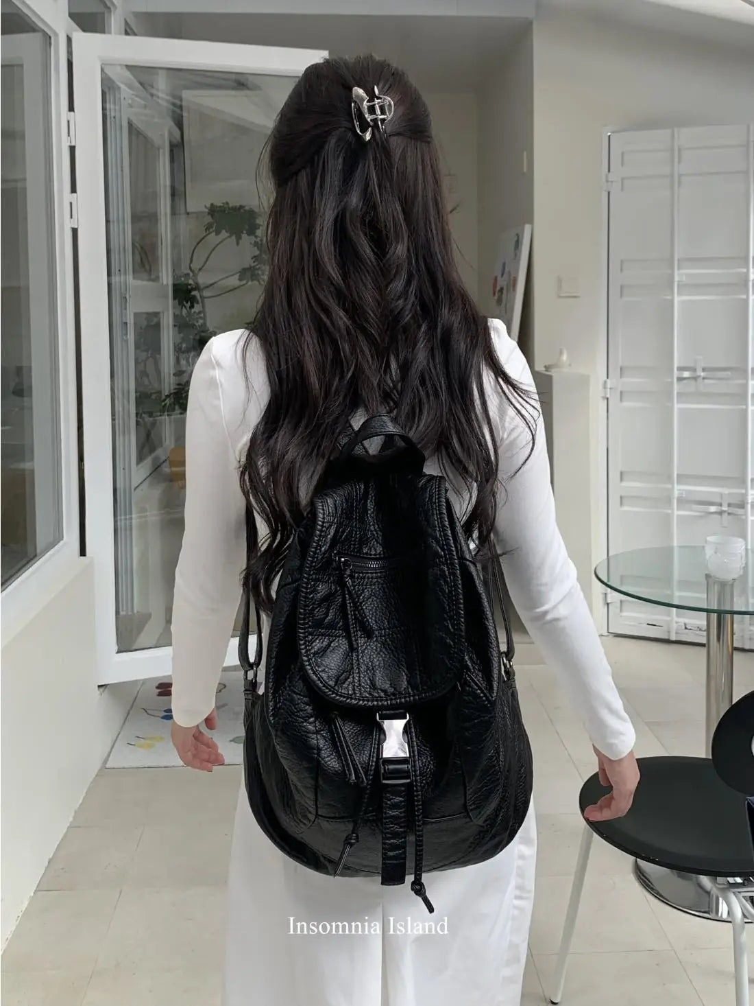 Hot Girls White Backpacks Women New Leather Zipper Soft Chic Casual Y2k Backpack Harajuku Retro Mochila Aesthetic - EUFASHIONBAGS