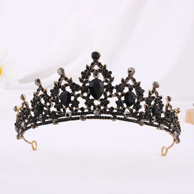 Trendy Crystal Rhinestone Tiaras Crown Wedding Hair Jewelry More Color Bridal Queen Princess Pageant Diadem Women Head Accessory - EUFASHIONBAGS