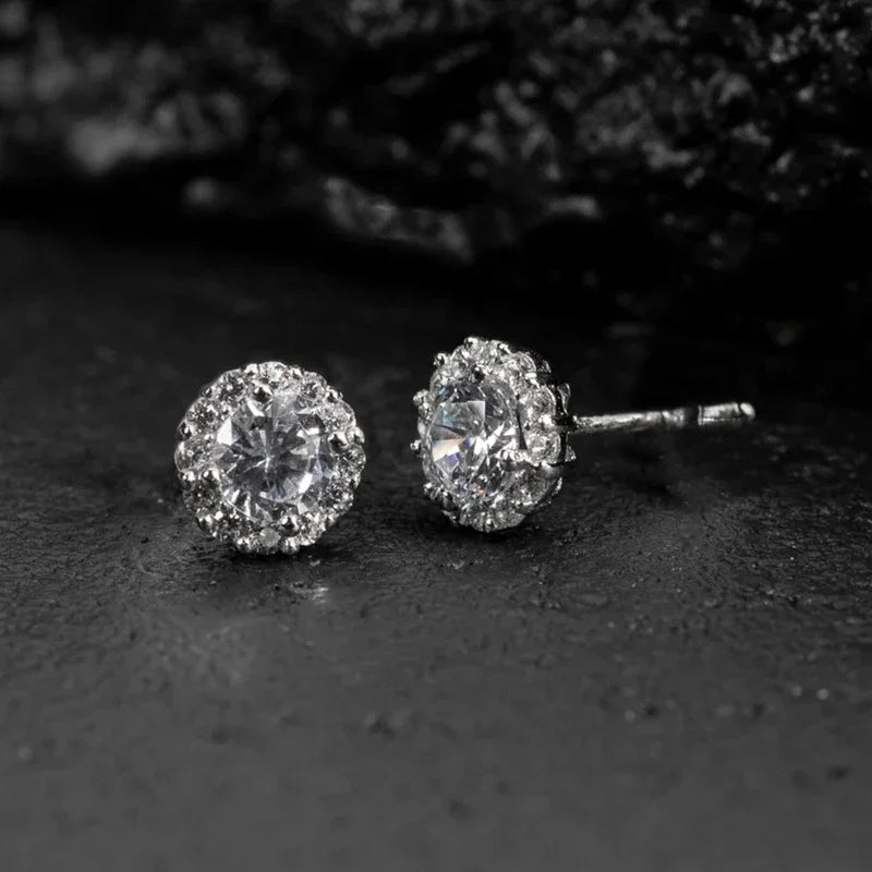 Simple Stylish Stud Earrings with Shiny Cubic Zirconia Bright Party Jewelry for Women Fashion Charms Piercing Accessories - EUFASHIONBAGS