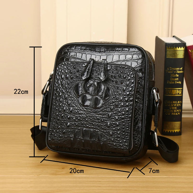 Genuine Leather alligator handbag large capacity men's briefcase business Crossbody bag fashion men's bag real cowhide bag - EUFASHIONBAGS