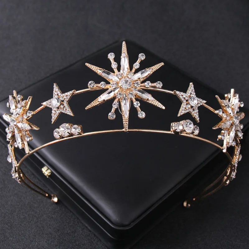 Gold Color Luxury Crystal Wedding Tiaras And Crowns Party Rhinestone Prom Bridal Diadem Crown Tiara For Women Bride Hair Jewelry - EUFASHIONBAGS