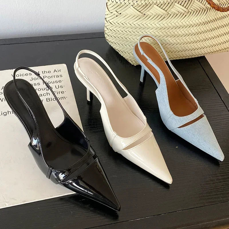 Sexy Pointed Toe Thin High Heels Women Shallow Hollow Concise Elegant Office Shoes Fashion Pumps Brand Designer Sandals Women