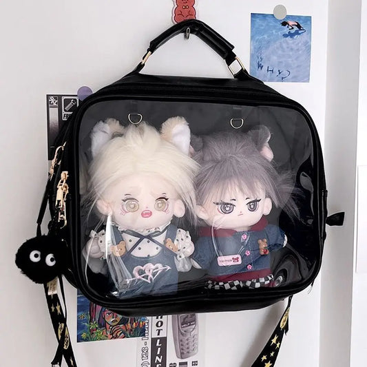 Lolita Women Ita Backpacks 2024 JK Uniform Ribbon Large  Crossbody Shoulder Bags Transparent Doll Mochila Femenina