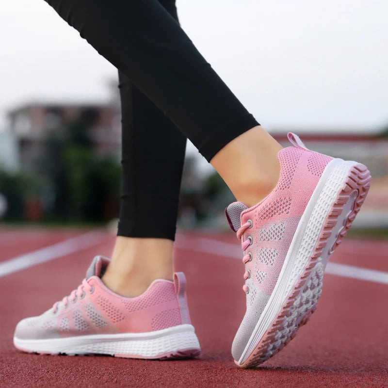 New Shoes for Women Casual Fashion Running Shoes Lace Up Mesh Walking Gym Shoes Breathable Lightweight Sneakers Athletic - EUFASHIONBAGS