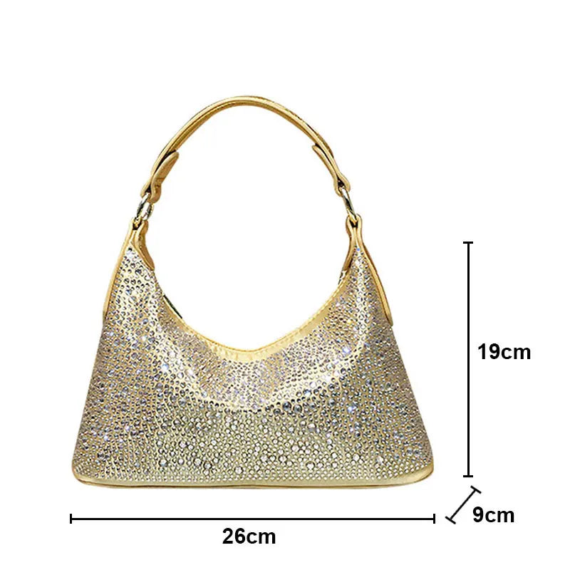 Women Evening Bag 2025 New Shiny Rhinestone Women's Shoulder Bag Fashion Luxury Dinner Party Handbag Female Crossbody Bags