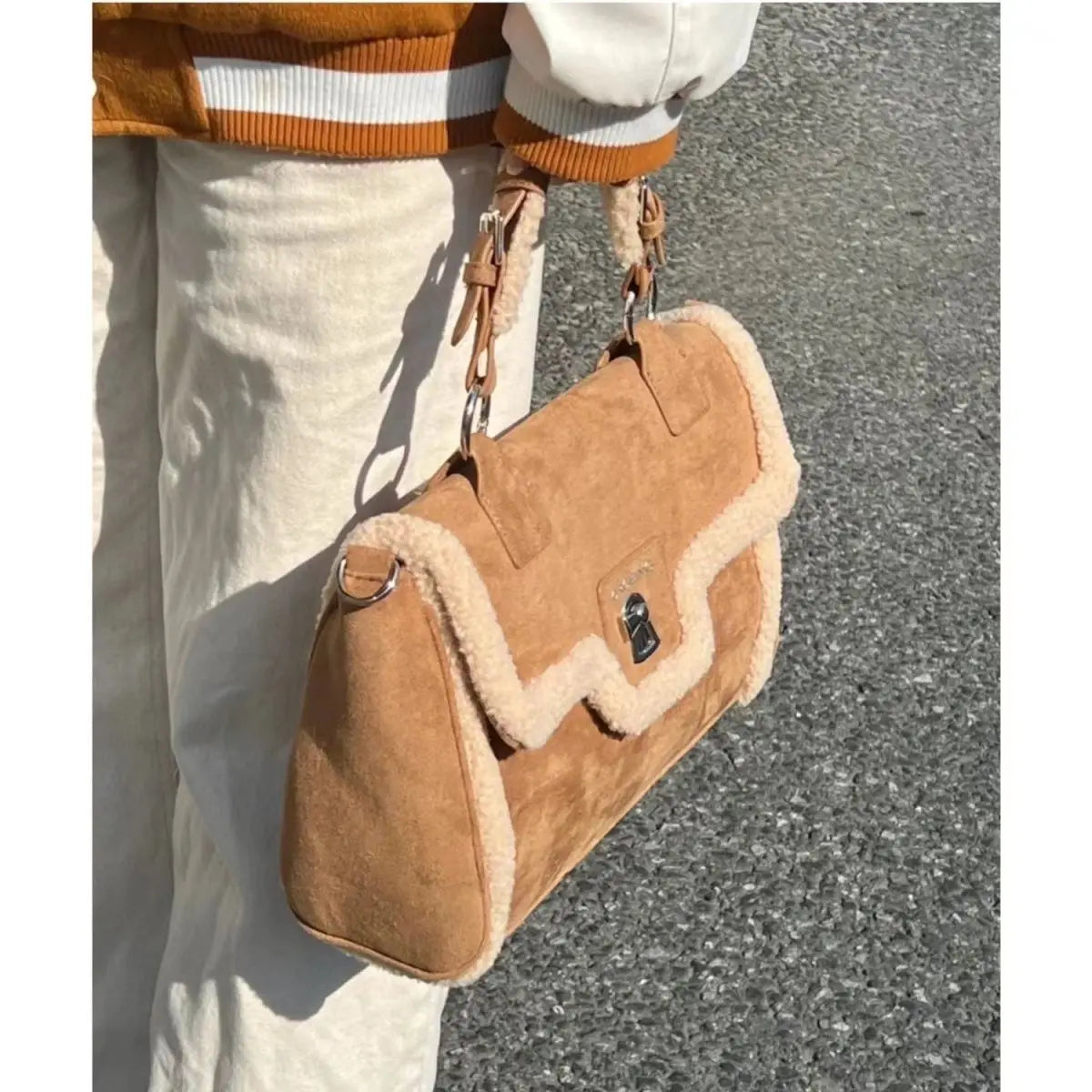 Vintage Brown Tote Bag Women Autumn Winter New Handle Large Shoulder Bag Female Casual Crossbody Bags Briefcase - EUFASHIONBAGS