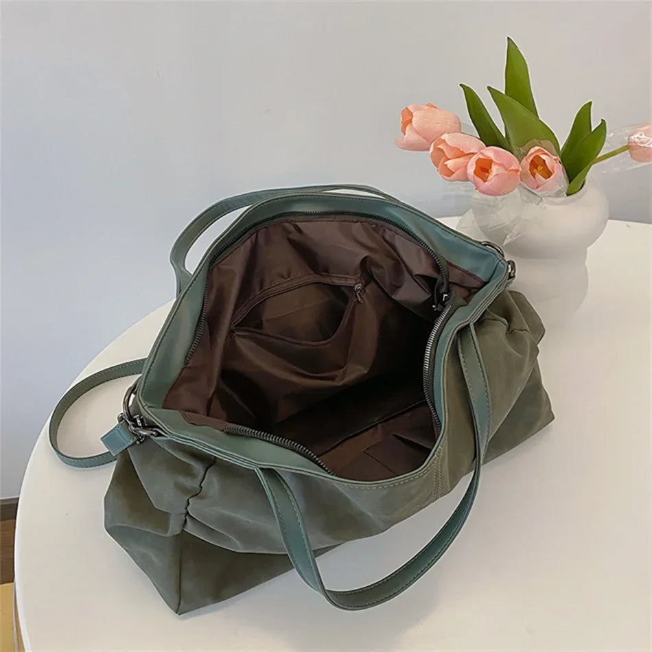 New Suede Handbags Totes Casual Trave Handbags Totes Large Size Shopping Bags Punk Style Shoulder Bags Shopping Bag for Women