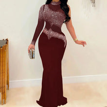 Charger l&#39;image dans la galerie, Plus Size Sheer Rhinestone Party Dress Female Luxury Dinner Prom Lady Evening Robe Summer Elegant And Pretty Women Dresses