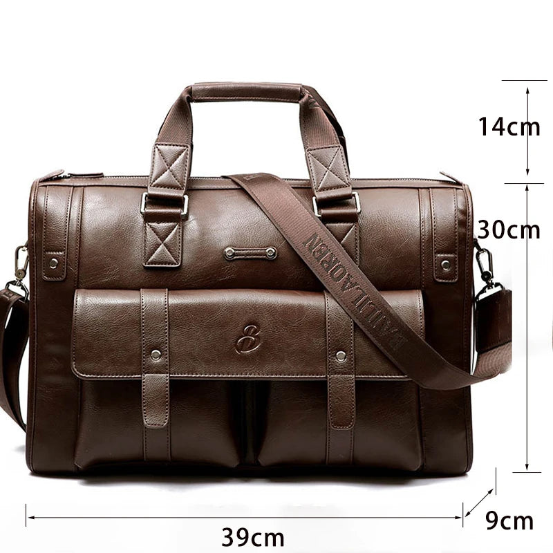 Men Briefcase Bag High Quality Business PU Leather Shoulder Messenger Bags Office Handbag Laptop bag - EUFASHIONBAGS