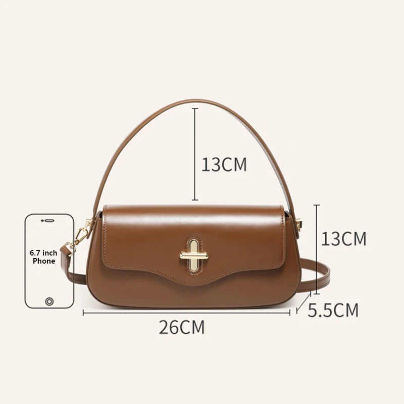 Genuine Leather Women Bag 2025 New Luxury Designer Women's Shoulder Bag High Quality Cowhide Handbags Female Crossbody Bags