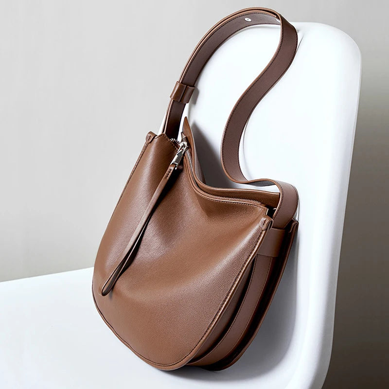 Genuine Leather Women Tote Bag New Large Women's Shoulder Bag Luxury Designer Cowhide Crossbody Bags