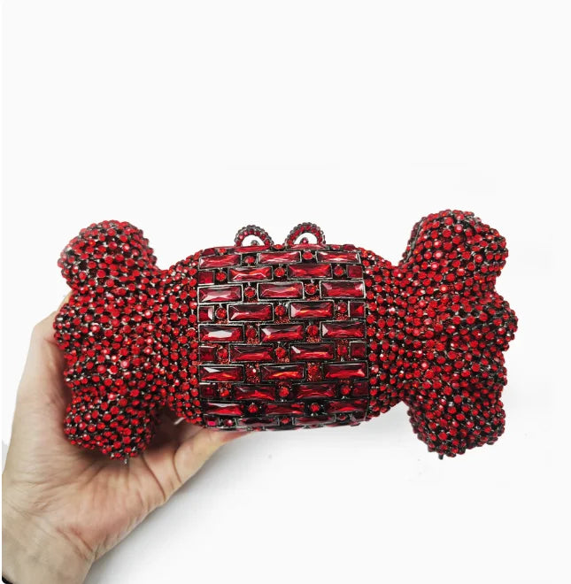 Candy Stones Women Crystal Clutch Bag Lady Evening Bags Party Cocktail Rhinestones Handbags Wedding Purse