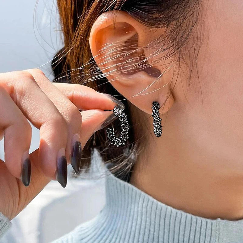 Fashion Metallic Style Loop Earrings Female Trendy Daily Accessories Pierced Ear-ring 4 Metal Colors Available Jewelry - EUFASHIONBAGS