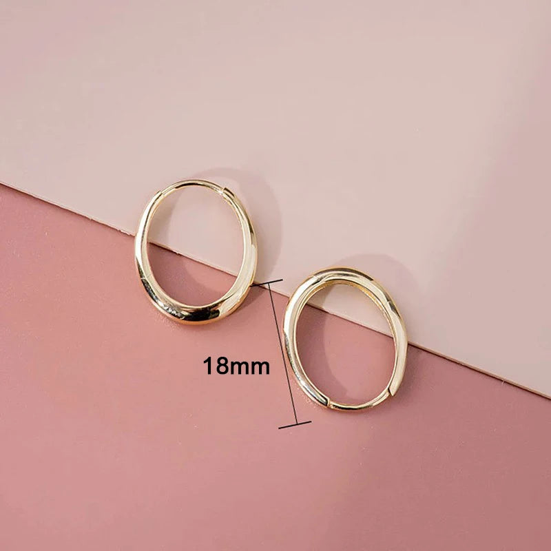 Minimalist Oval Hoop Earrings for Women Low-key Girls Ear Piercing Accessories Daily Wear Fashion Versatile Jewelry Hot