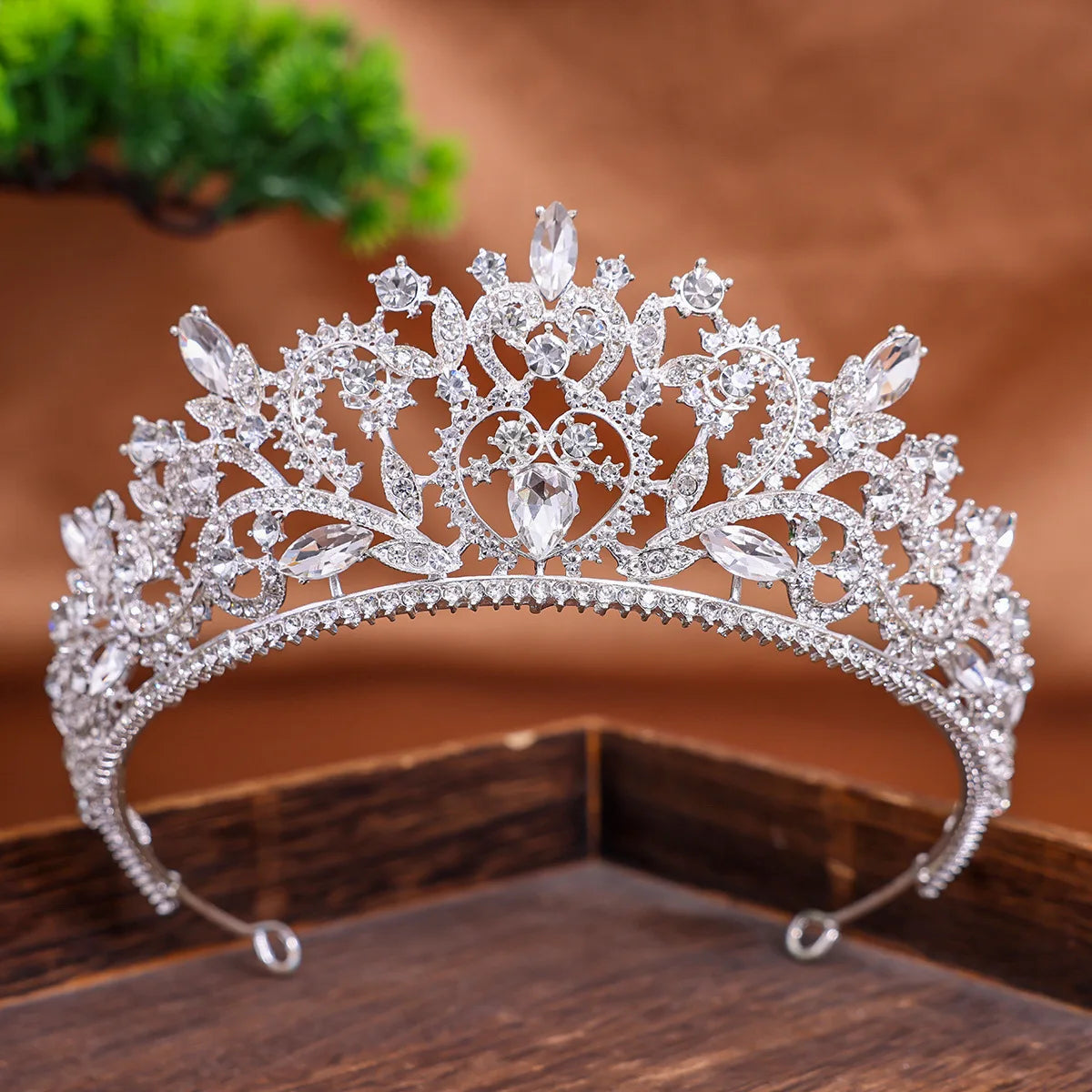 Silver Color Crowns and Tiaras Wedding Hair Accessories For Women Crown For Bridal Crystal Rhinestone Diadema Tiaras Bride Crown