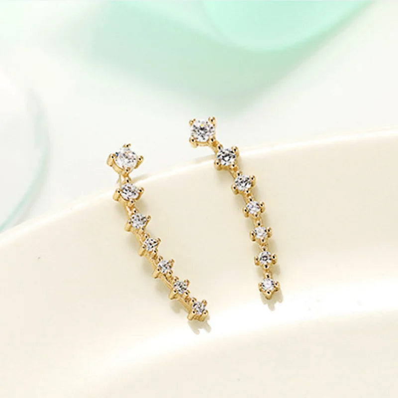 Versatile Pierced Earrings Lady Engagement Accessories with Brilliant Cubic Zirconia Fashion Women Daily Jewelry