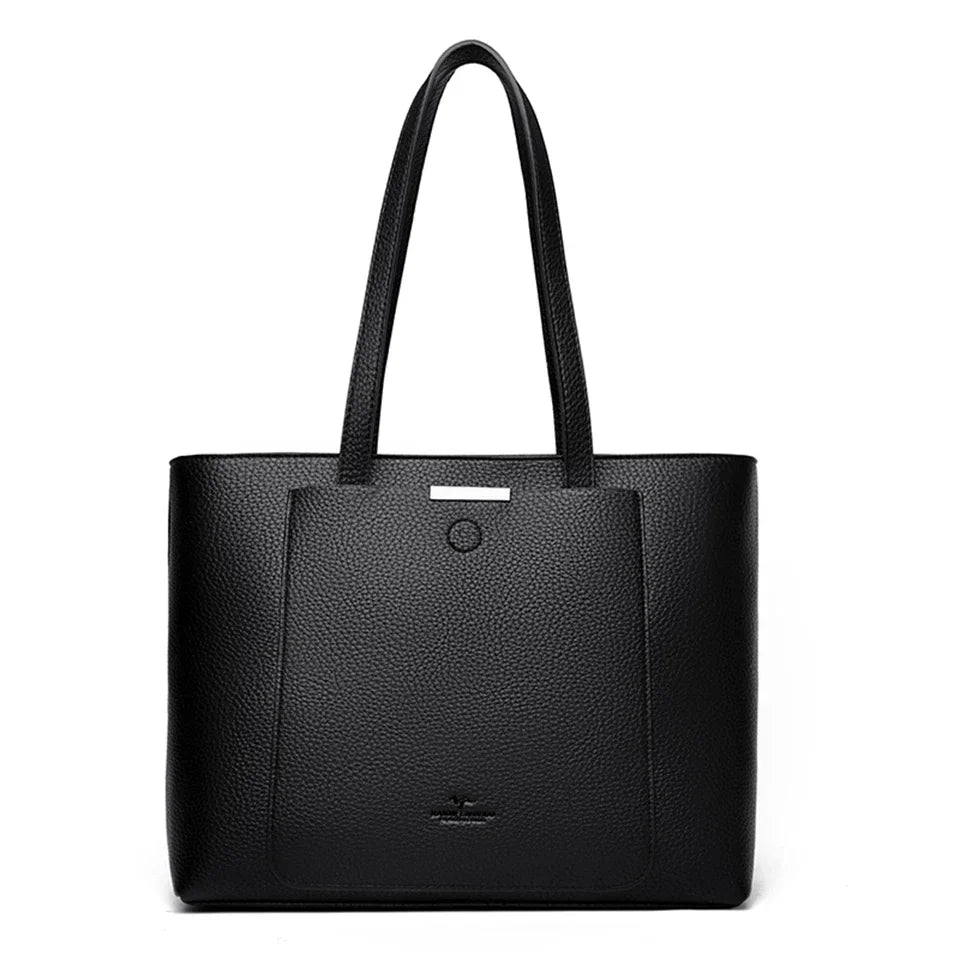 Genuine Brand Soft Leather Hand Bags Big Handbags Women Shoulder Bags for Laptop Luxury Designer Tote Shopping Top Handle Bag