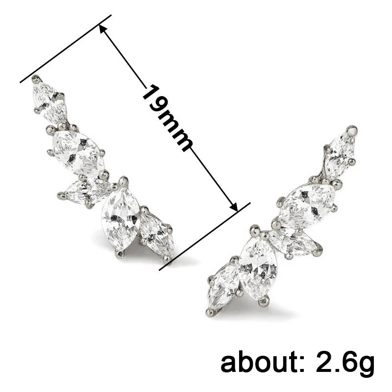 Dainty Stud Earrings with Crystal Cubic Zirconia Simple Stylish Ear Piercing Earrings for Women Trendy Jewelry Drop Ship