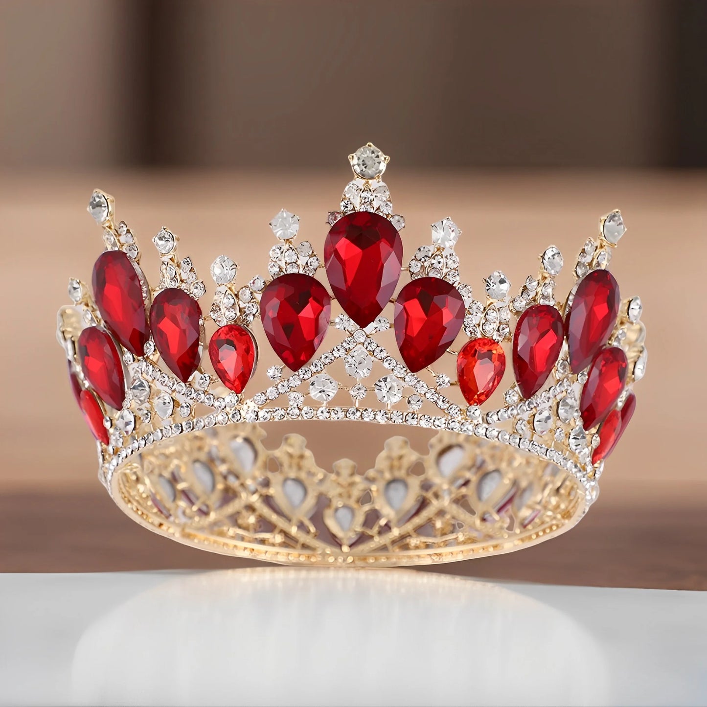 Luxury Crystal Baroque Tiaras and Crowns Women Girl Pageant Prom Diadem Wedding Bridal Headpiece Beauty Hair Jewelry Accessories - EUFASHIONBAGS