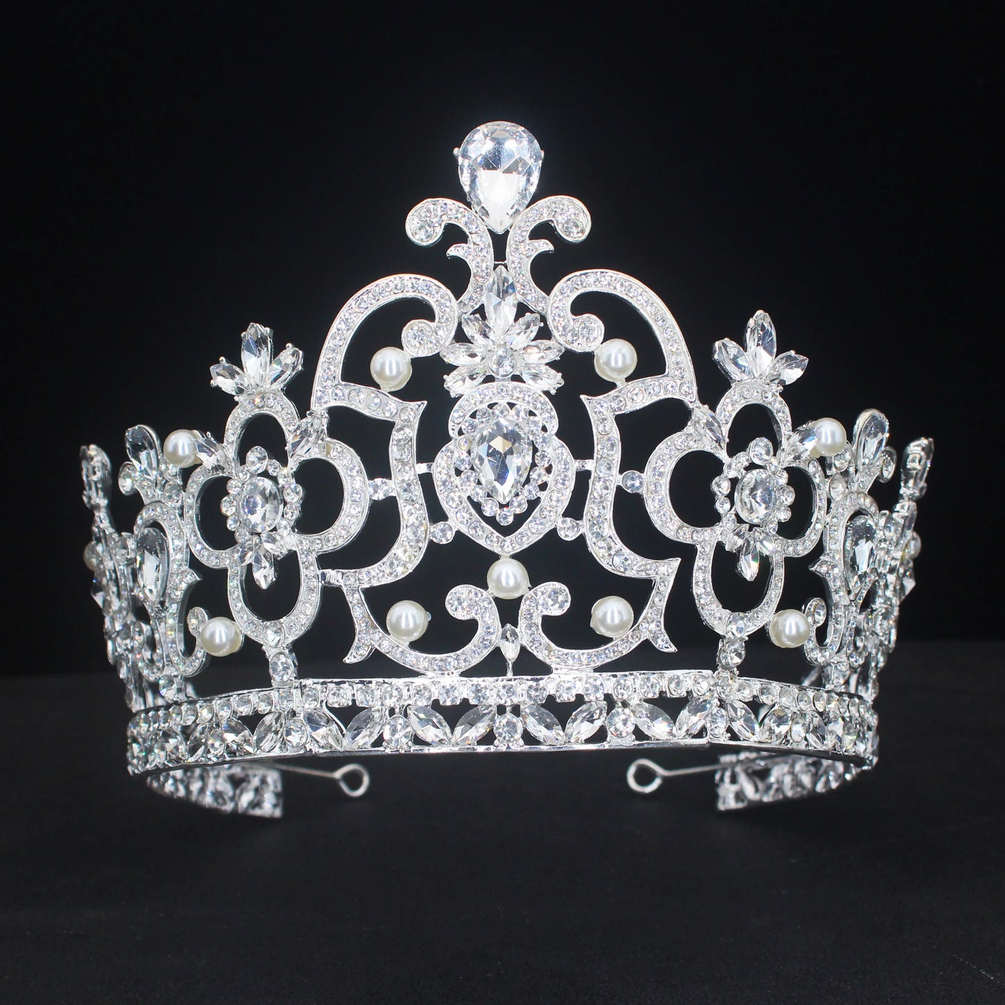 Large Crystal Queen King Tiara Crowns For Women/Men Pageant Prom Diadem Crystal Headpiece Bridal Hair Jewelry Accessories - EUFASHIONBAGS