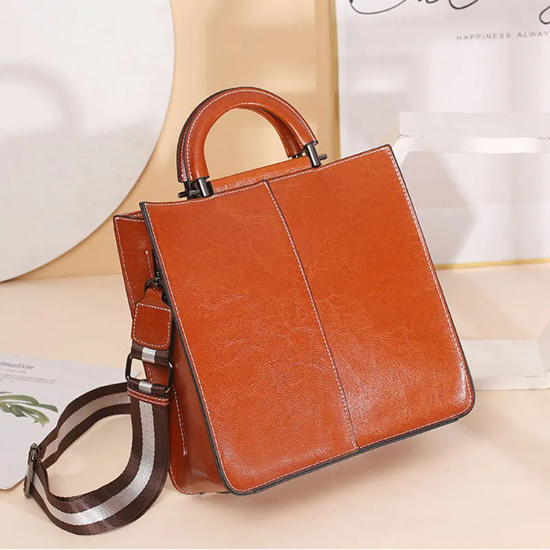 Women's Tote Bag Large  Genuine Leather Women Shoulder Bags Luxury Designer Square Cowhide Female Handbags Crossbody Bag