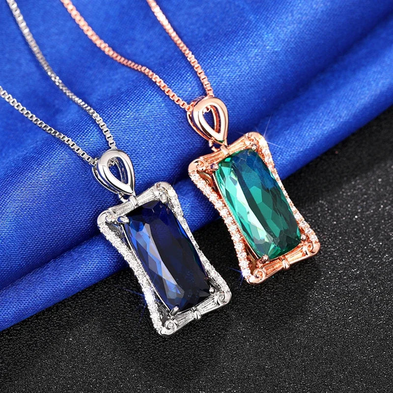 Trendy Sparkling Cubic Zirconia Pendant Necklace for Women Modern All-matching Finger Accessories Exquisite Party Jewelry