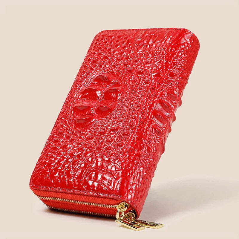 Women's Leather Clutch bag Brand Luxury Designer Women's Bags High Quality Cowhide Crocodile Pattern Bag - EUFASHIONBAGS