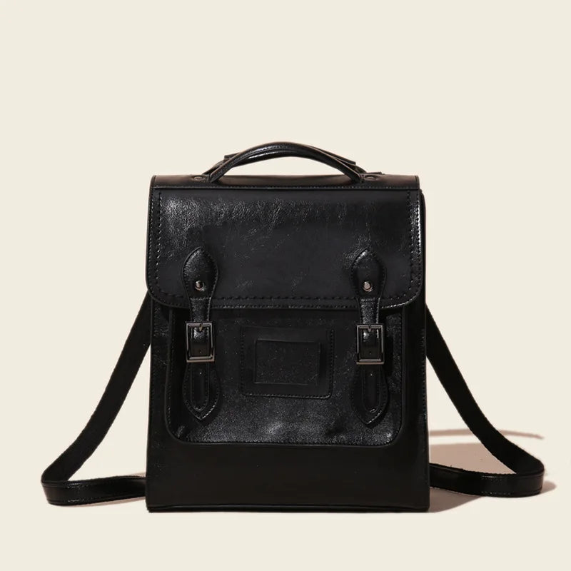 Genuine Leather Women's Backpack Vintage Cowhide Preppy Style Girls School Bag Large Capacity Women Shoulder Bags