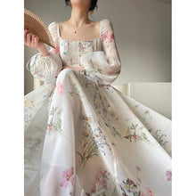 Laden Sie das Bild in den Galerie-Viewer, 2023 Summer Korean Style Floral Evening Party Dresses Chiffon Long Sleeve Beach Midi Fairy Dress Vestidos De Ocasion Formales