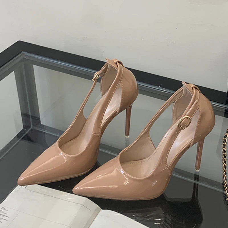 Sexy Buckle Strap Women's Pumps Elegant Pointed Toe 11CM High Heels Banquet Party Female Shoes Stiletto Mujer