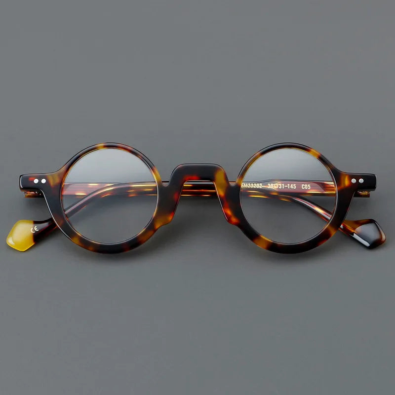 New Retro Round Plate Glasses Frame Fashionable and Personalized Optical Glasses Trend Anti Blue Light Flat Light Glasses - EUFASHIONBAGS