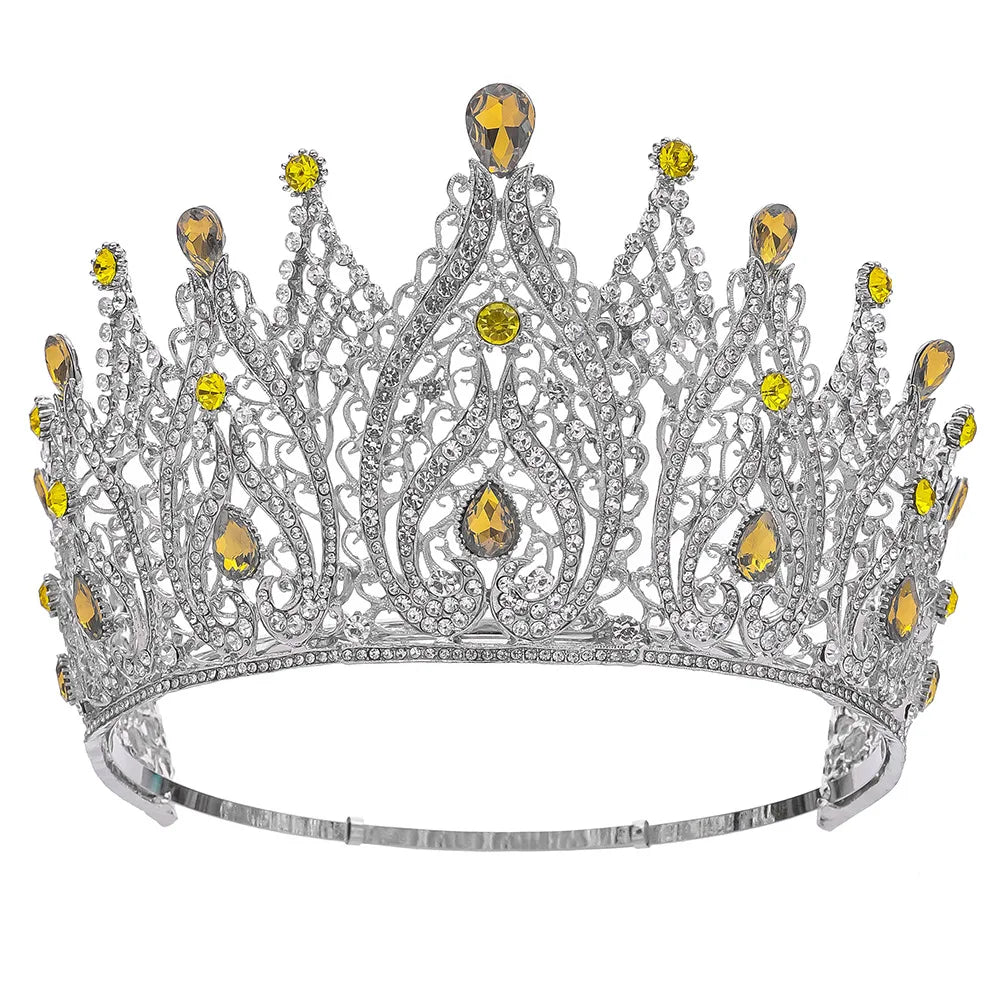 Luxury High Royal Queen Miss Universe Adjustable Wedding Crown for Women Crystal Banquet Tiaras Costume Hair Jewelry Accessories - EUFASHIONBAGS