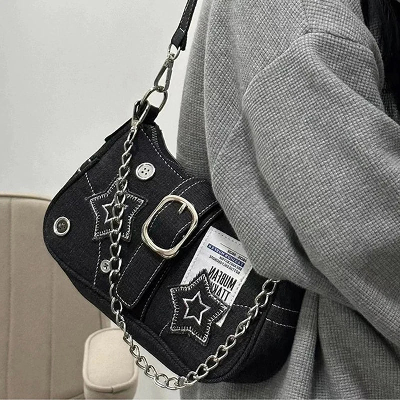 Fashion Women's Bag New Trend Denim Women Crossbody Shoulder Bags Hip Hop Style Designer Luxury Bags Female Handbag