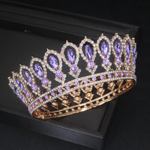 Cargar imagen en el visor de la galería, Luxurious Crystal Queen Tiara Crown Wedding Bridal Pageant Prom Diadem For Bride Women Headpiece Hair Jewelry Accessories