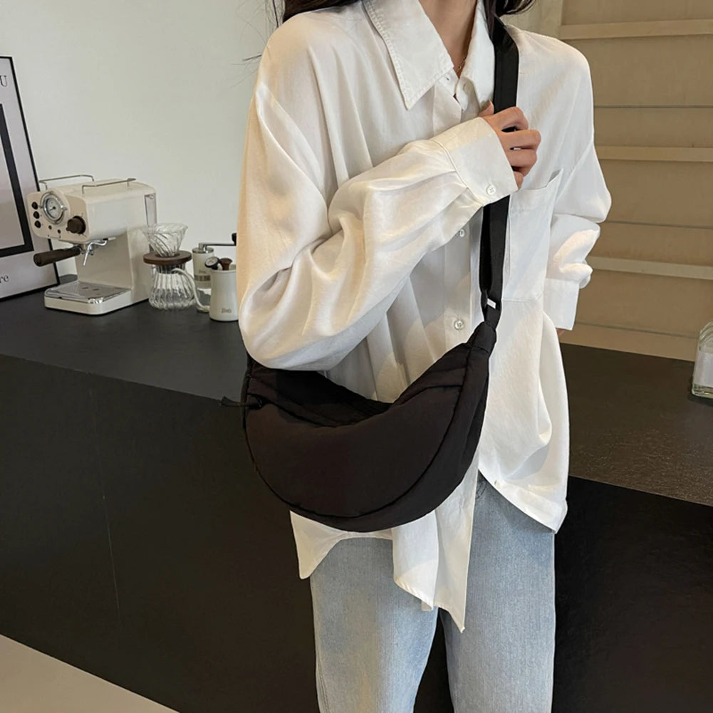 Fashion Crossbody Bags for Women Men Small Sling Shoulder Bag Luxury Design Handbag Chic Half Moon Crescent Hobo Bag Purses