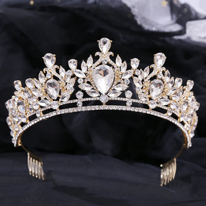 Baroque Luxury Crystal Wedding Bridal Tiaras And Crowns Headband For Women Bride Wedding Bridal Hair Accessories Jewelry Crown